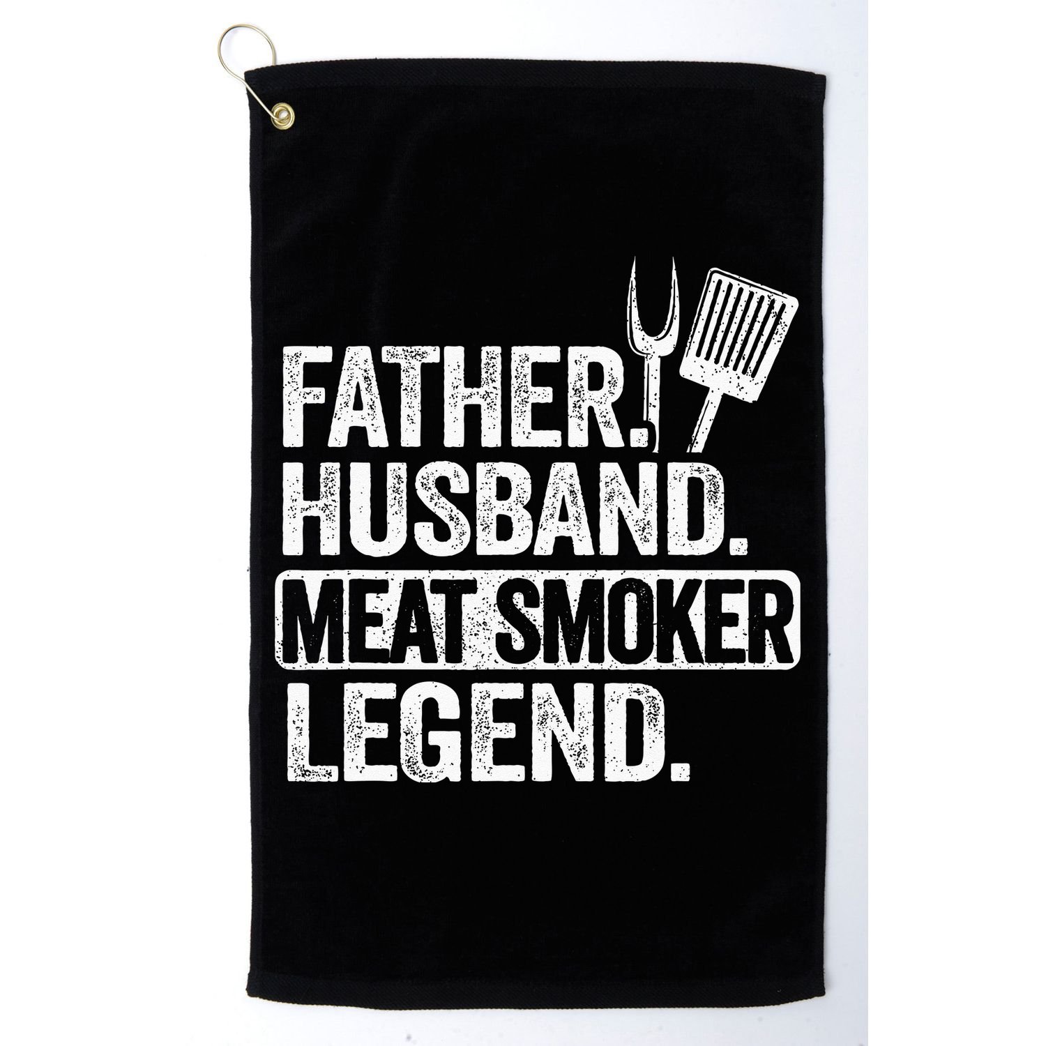 Father Husband Meat Smoker Legend Grilling Dad Meat Smoking Golf Towel