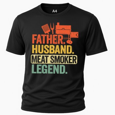 Father Husband Meat Smoker Legend Grilling Dad Meat Smoking Performance Shirt