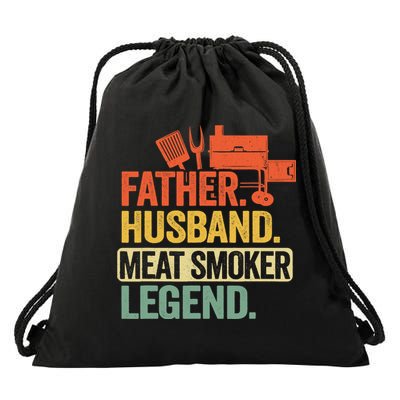 Father Husband Meat Smoker Legend Grilling Dad Meat Smoking Drawstring Bag
