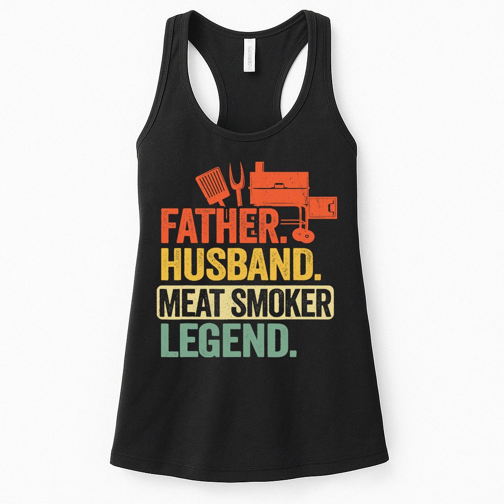 Father Husband Meat Smoker Legend Grilling Dad Meat Smoking Womens Tank Top