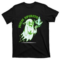 Funny Halloween Marijuana Cannabis Ghost Design Weed Smokers T-Shirt