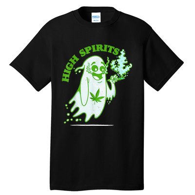 Funny Halloween Marijuana Cannabis Ghost Design Weed Smokers Tall T-Shirt