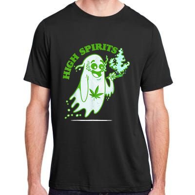 Funny Halloween Marijuana Cannabis Ghost Design Weed Smokers Adult ChromaSoft Performance T-Shirt