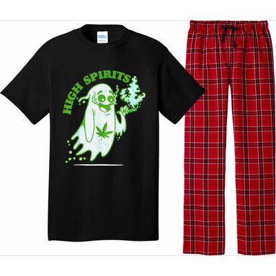 Funny Halloween Marijuana Cannabis Ghost Design Weed Smokers Pajama Set