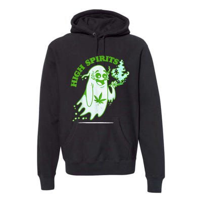 Funny Halloween Marijuana Cannabis Ghost Design Weed Smokers Premium Hoodie