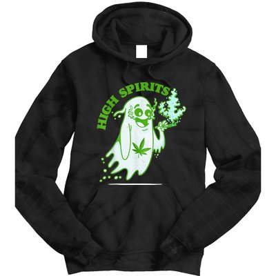 Funny Halloween Marijuana Cannabis Ghost Design Weed Smokers Tie Dye Hoodie