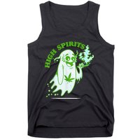 Funny Halloween Marijuana Cannabis Ghost Design Weed Smokers Tank Top