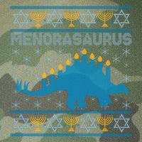 Funny Hanukkah Menorasaurus Dinosaur Ugly Sweater Legacy Tie Dye Trucker Hat