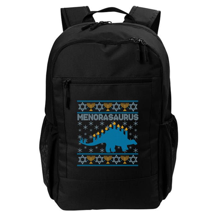 Funny Hanukkah Menorasaurus Dinosaur Ugly Sweater Backpack