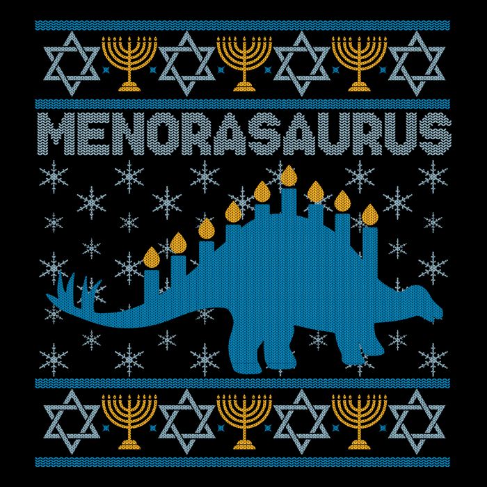 Funny Hanukkah Menorasaurus Dinosaur Ugly Sweater Backpack