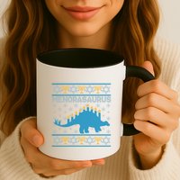 Funny Hanukkah Menorasaurus Dinosaur Ugly Sweater Mug