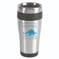 Funny Hanukkah Menorasaurus Dinosaur Ugly Sweater 16oz Travel Tumbler