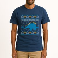 Funny Hanukkah Menorasaurus Dinosaur Ugly Sweater Tall T-Shirt