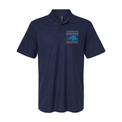 Funny Hanukkah Menorasaurus Dinosaur Ugly Sweater Polo