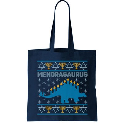 Funny Hanukkah Menorasaurus Dinosaur Ugly Sweater Bag
