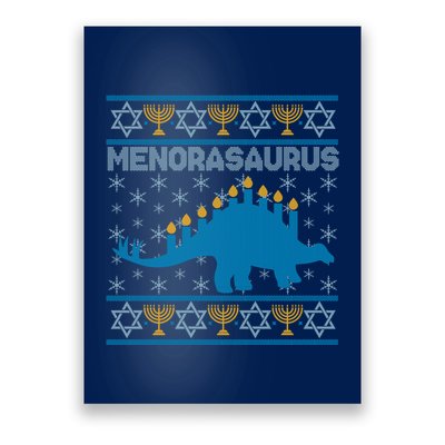 Funny Hanukkah Menorasaurus Dinosaur Ugly Sweater Poster