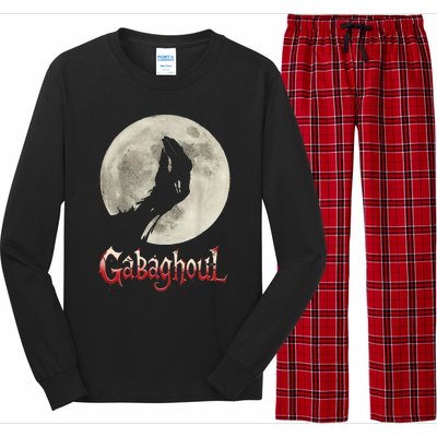 Funny Hand Moon Gabagool Halloween Long Sleeve Pajama Set