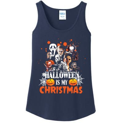 Funny Horror Movies Characters Halloween Is My Christmas Ladies Essential Tank