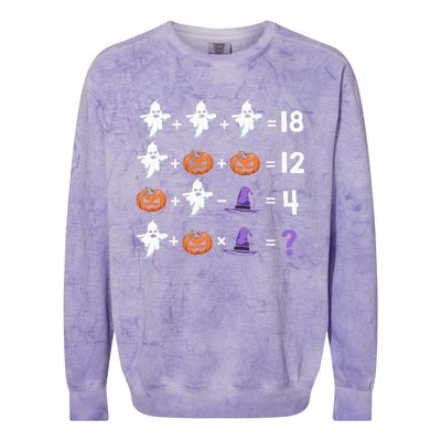 Funny Halloween Math Quiz Order of Operations Colorblast Crewneck Sweatshirt