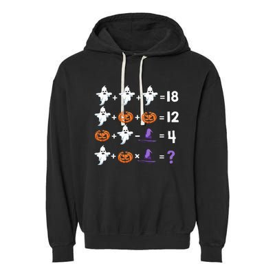 Funny Halloween Math Quiz Order of Operations Garment-Dyed Fleece Hoodie