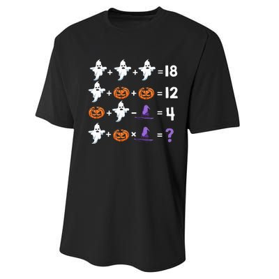 Funny Halloween Math Quiz Order of Operations Performance Sprint T-Shirt