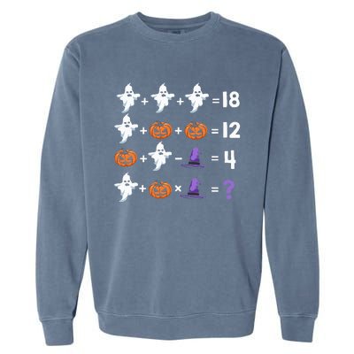 Funny Halloween Math Quiz Order of Operations Garment-Dyed Sweatshirt