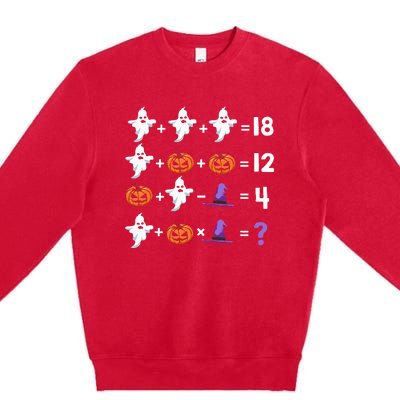 Funny Halloween Math Quiz Order of Operations Premium Crewneck Sweatshirt