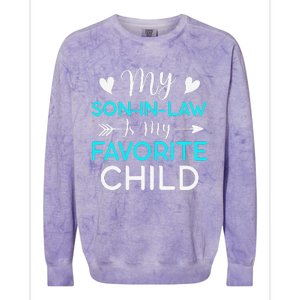 Family Humor My Son In Law Is My Favorite Child Gift Colorblast Crewneck Sweatshirt