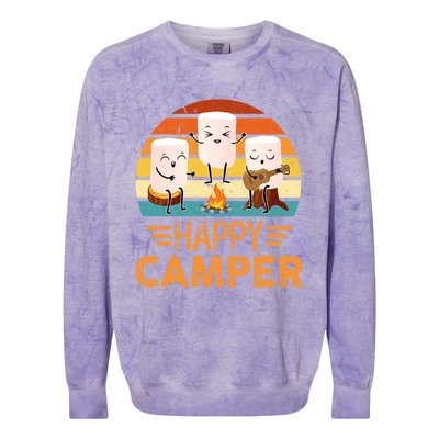 Funny Happy Marshmallow Camper Cute Meaningful Gift Colorblast Crewneck Sweatshirt