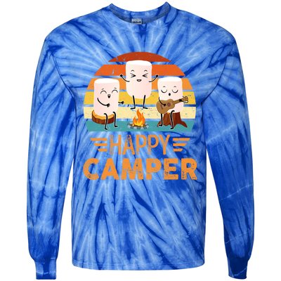 Funny Happy Marshmallow Camper Cute Meaningful Gift Tie-Dye Long Sleeve Shirt