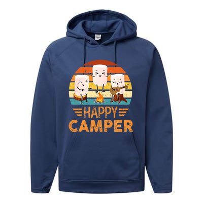 Funny Happy Marshmallow Camper Cute Meaningful Gift Performance Fleece Hoodie