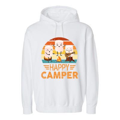 Funny Happy Marshmallow Camper Cute Meaningful Gift Garment-Dyed Fleece Hoodie