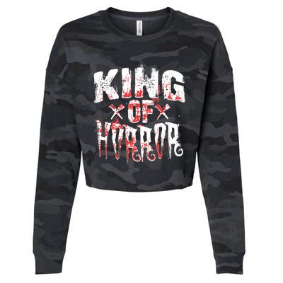 Funny Horror Movie Gift Scary King Of Horror Cropped Pullover Crew