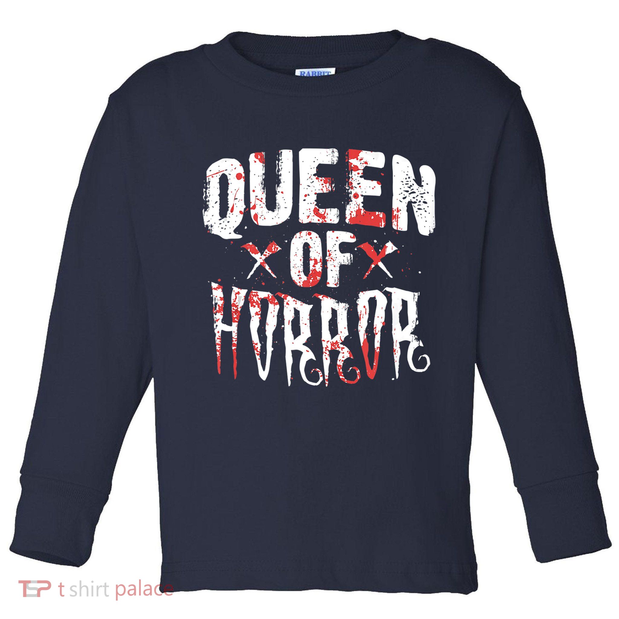 Funny Horror Movie Gift Scary Queen Of Horror Toddler Long Sleeve Shirt