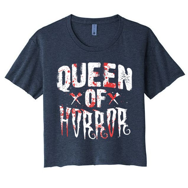 Funny Horror Movie Gift Scary Queen Of Horror Crop Top