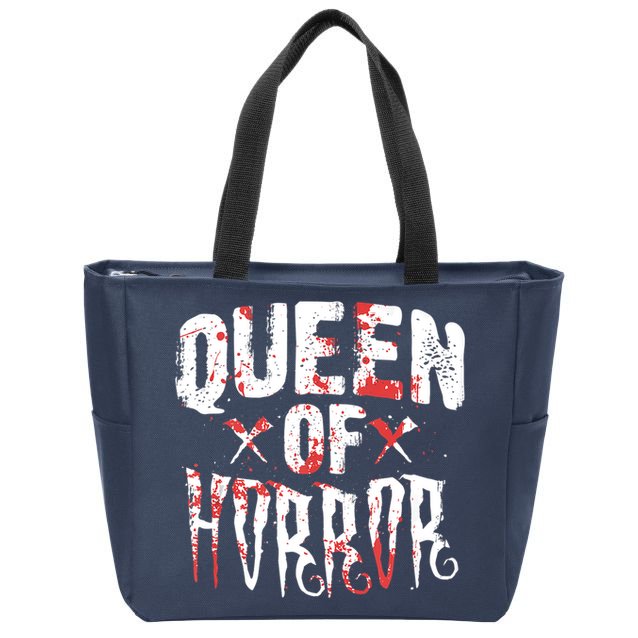 Funny Horror Movie Gift Scary Queen Of Horror Zip Tote Bag