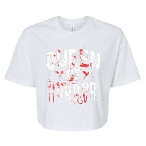 Funny Horror Movie Gift Scary Queen Of Horror Bella+Canvas Jersey Crop Tee