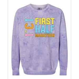 First Half Marathon 131 Trail Runner Training Half Marathon Colorblast Crewneck Sweatshirt