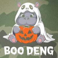 Funny Halloween Moo Deng Baby Hippo Boo Deng Ghost Costume Legacy Tie Dye Trucker Hat