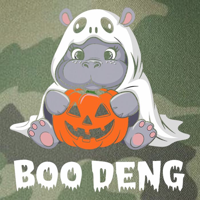 Funny Halloween Moo Deng Baby Hippo Boo Deng Ghost Costume Legacy Tie Dye Trucker Hat