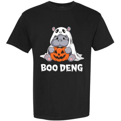 Funny Halloween Moo Deng Baby Hippo Boo Deng Ghost Costume Garment-Dyed Heavyweight T-Shirt