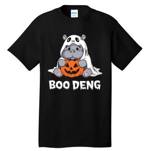 Funny Halloween Moo Deng Baby Hippo Boo Deng Ghost Costume Tall T-Shirt