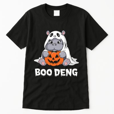 Funny Halloween Moo Deng Baby Hippo Boo Deng Ghost Costume Tall T-Shirt