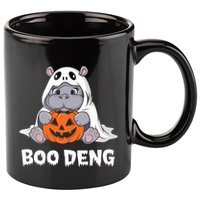 Funny Halloween Moo Deng Baby Hippo Boo Deng Ghost Costume 11oz C Handle Ceramic Mug