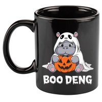 Funny Halloween Moo Deng Baby Hippo Boo Deng Ghost Costume 11oz C Handle Ceramic Mug