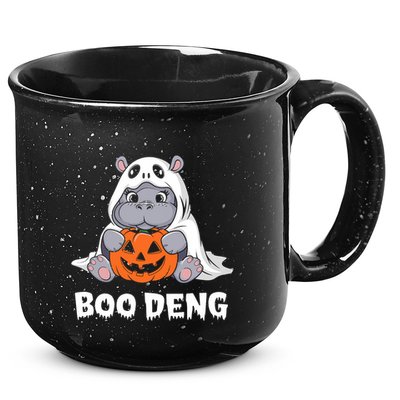 Funny Halloween Moo Deng Baby Hippo Boo Deng Ghost Costume 15oz Campfire Ceramic Mug