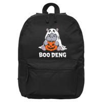 Funny Halloween Moo Deng Baby Hippo Boo Deng Ghost Costume 16 in Basic Backpack