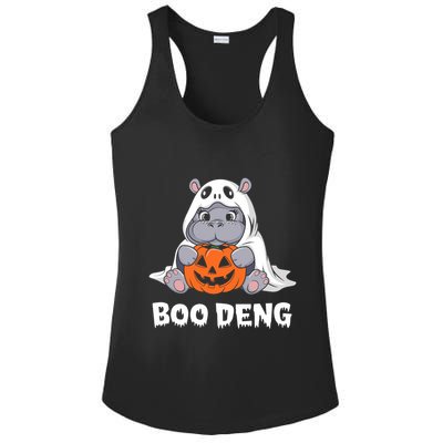 Funny Halloween Moo Deng Baby Hippo Boo Deng Ghost Costume Ladies PosiCharge Competitor Racerback Tank