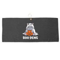 Funny Halloween Moo Deng Baby Hippo Boo Deng Ghost Costume Large Microfiber Waffle Golf Towel