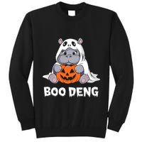 Funny Halloween Moo Deng Baby Hippo Boo Deng Ghost Costume Tall Sweatshirt